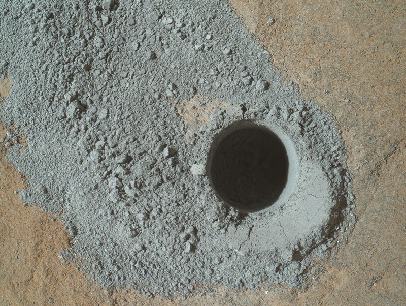 Illustration for article titled 8 Places Where the Curiosity Rover Left Drill Holes on Mars